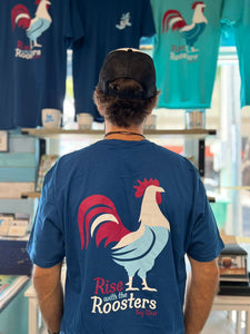 Rise with the Roosters T-Shirt - Cool Blue